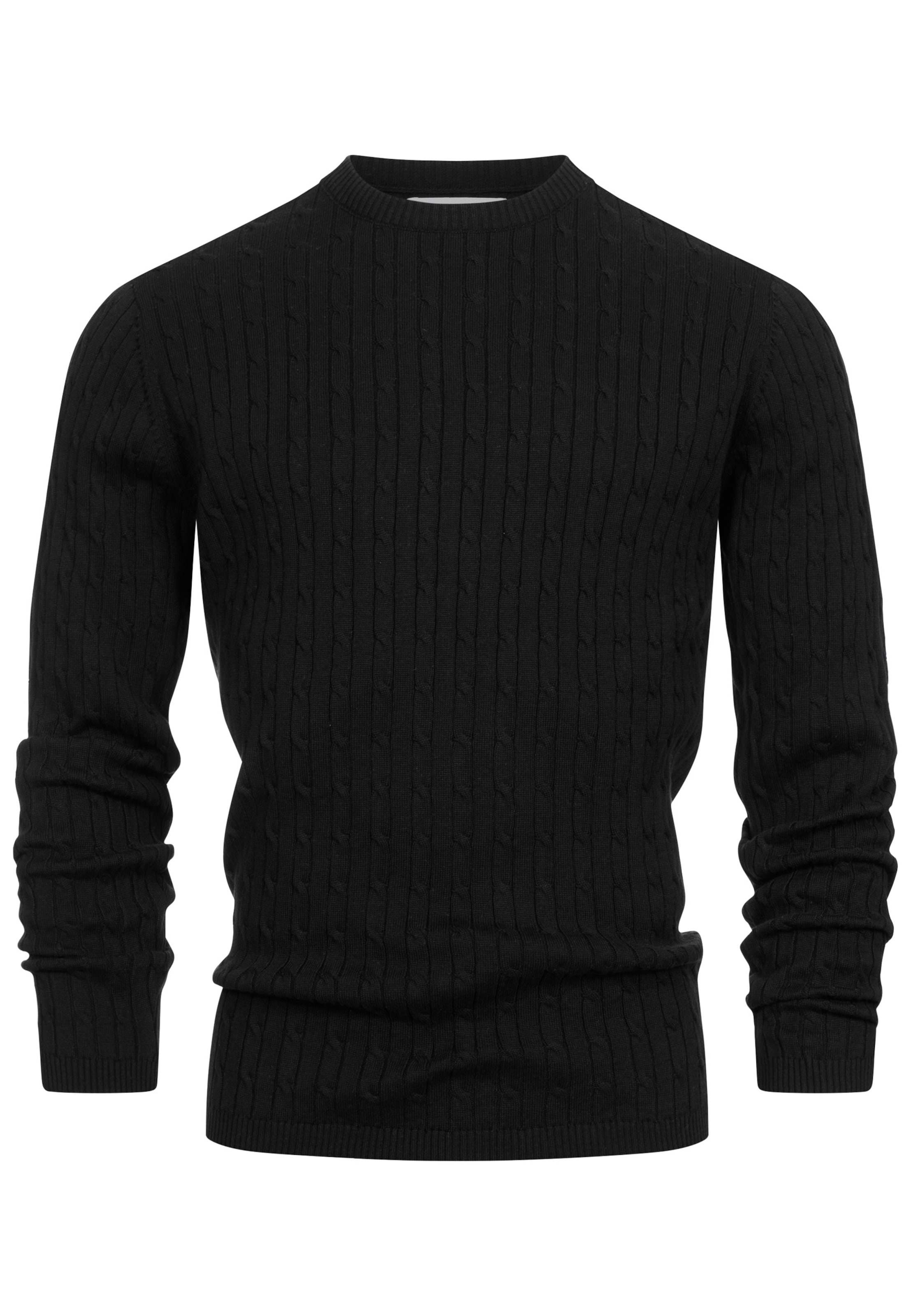 Kronstadt Sweater 'Cable' in Black: front