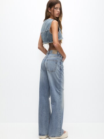Pull&Bear Rozšírený strih Džínsy - Modrá
