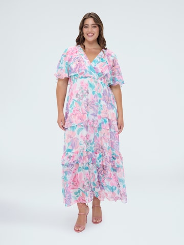 Fiorella Rubino Jurk in Roze: voorkant