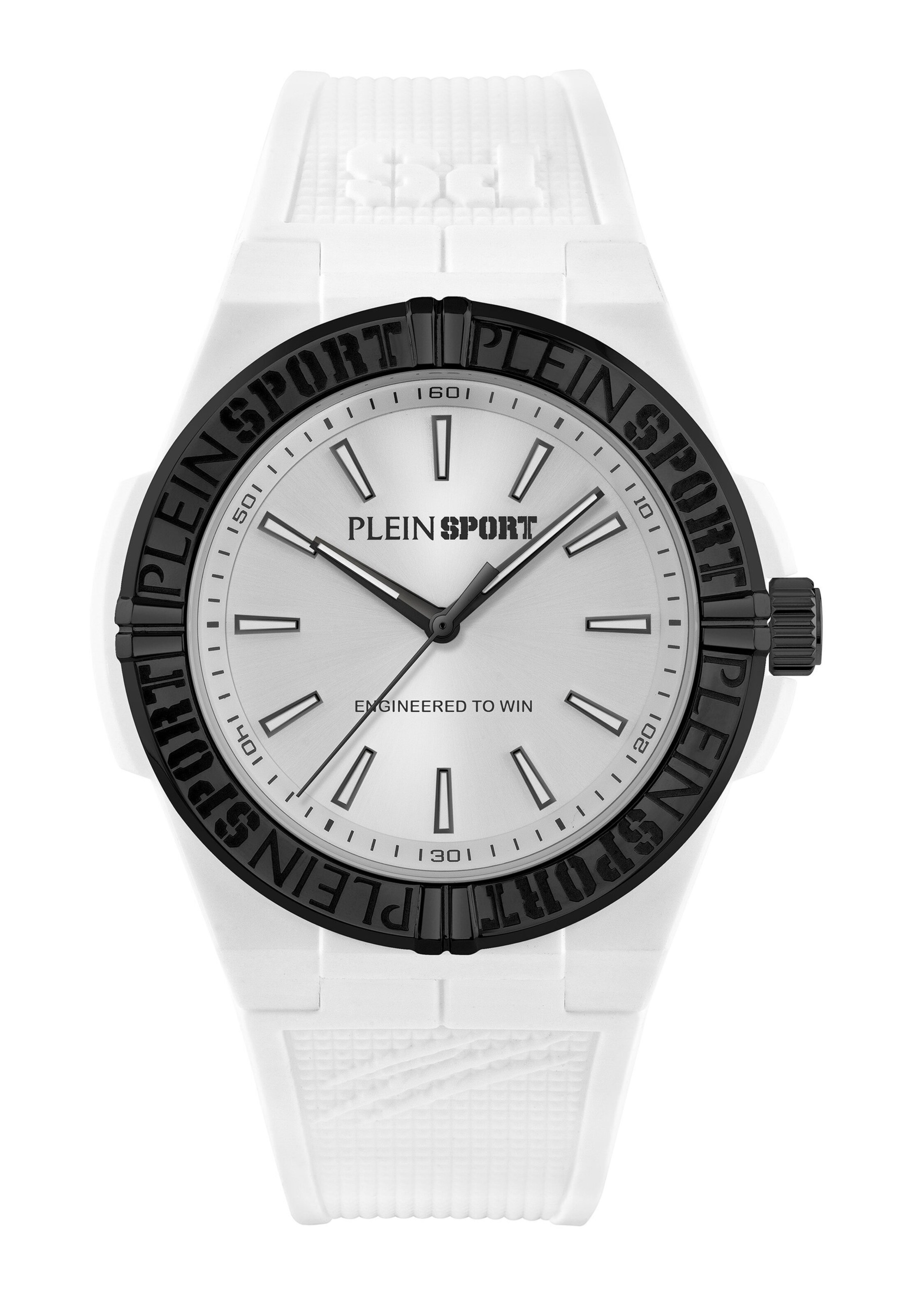 Plein Sport Uhr 'Laserstrike' in Weiß: Vorderseite