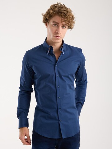 Slim fit Camicia business di 7Camicie in blu: frontale