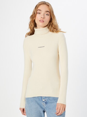 Calvin Klein Jeans Sweater in Beige: front