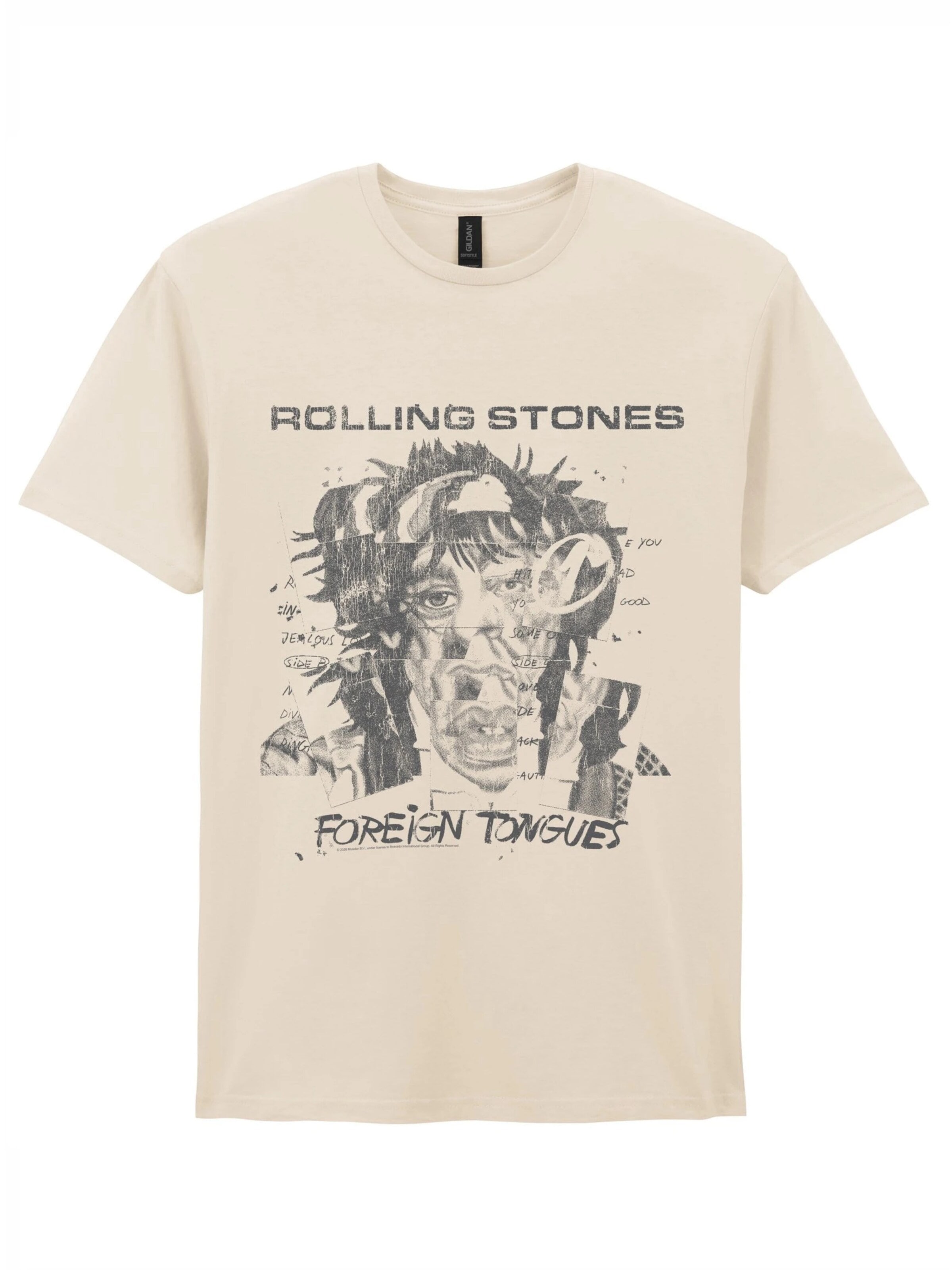 THE ROLLING STONES Shirt 'Rolling Stones Foreign Tongues Art Tracks T-Shirt'‌‌‌‌‌‌ in Weiß: Vorderseite
