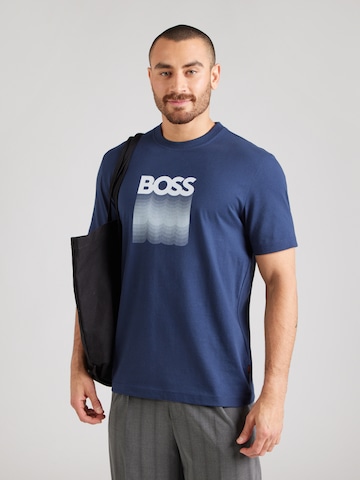 BOSS T-Shirt 'Te_Insignia' in Blau: Vorderseite