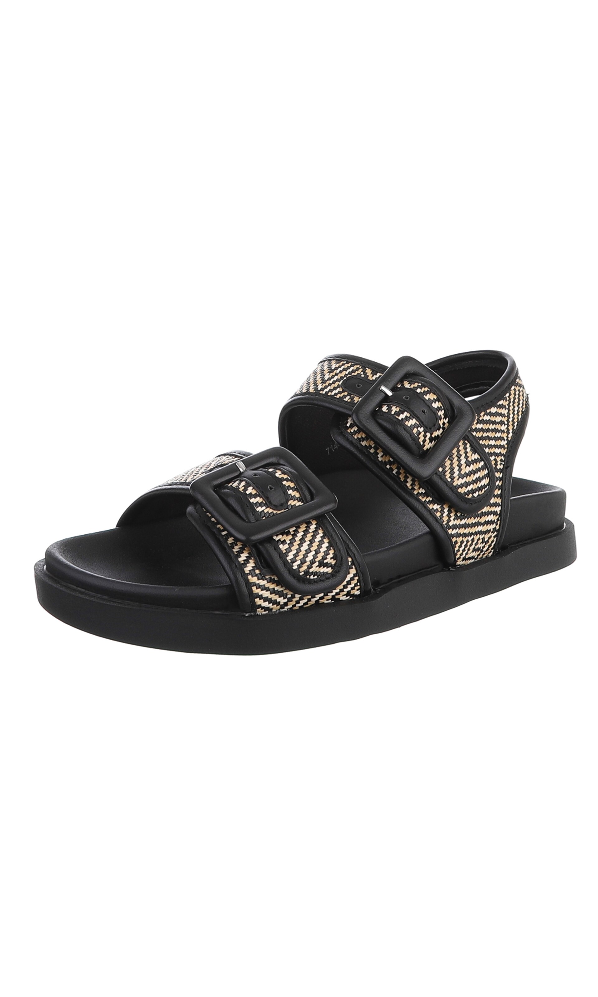 Ital-Design Strap Sandals in Black: front