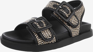 Ital-Design Riemensandale in Schwarz: Vorderseite