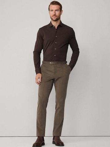Hackett London Slim Fit Hemd in Braun
