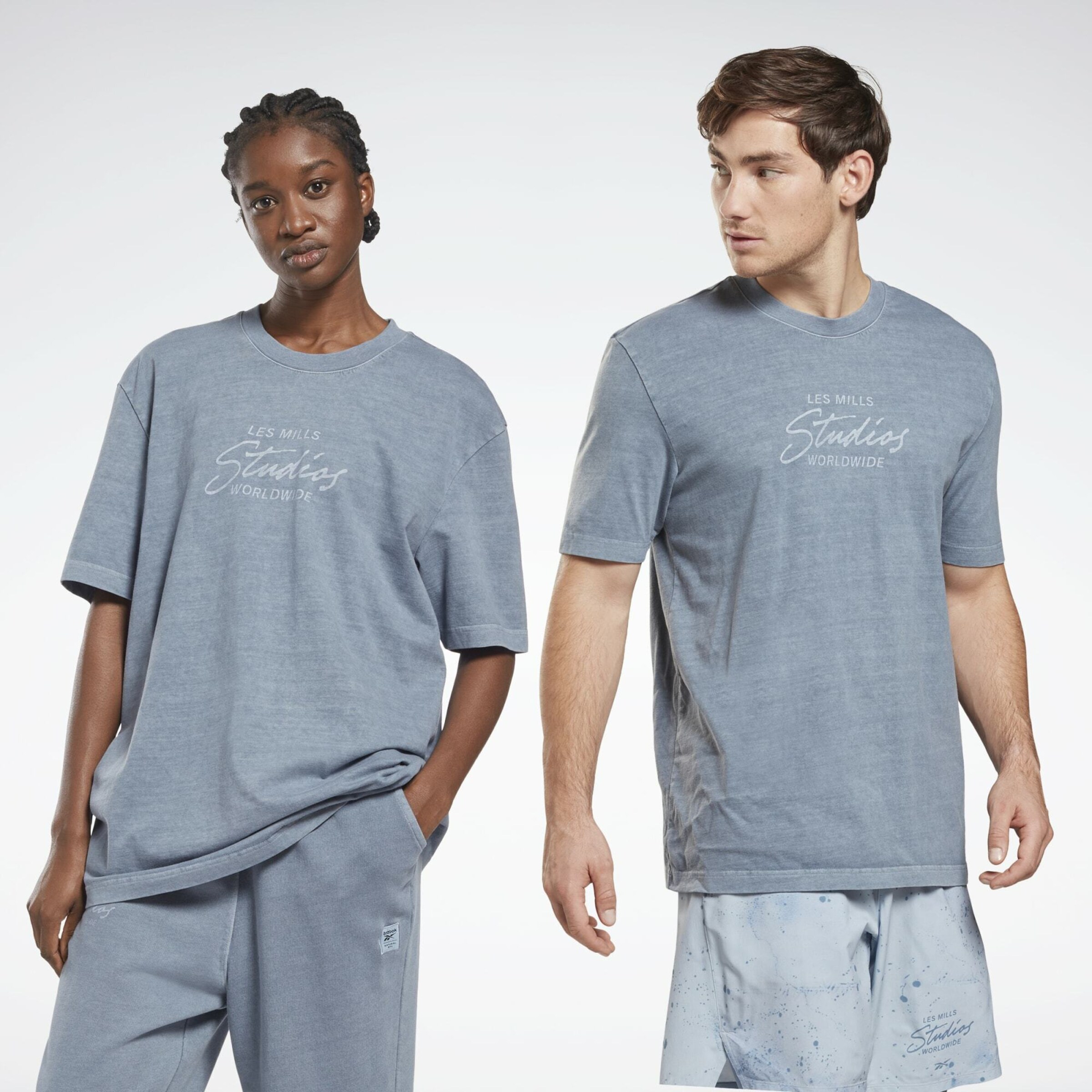 Sport T-Shirt fonctionnel Les Mills® Reebok Sport en Bleu-Gris 