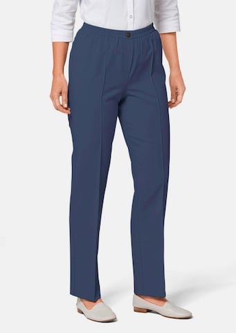 Goldner Regular Pleated Pants in Blue: front