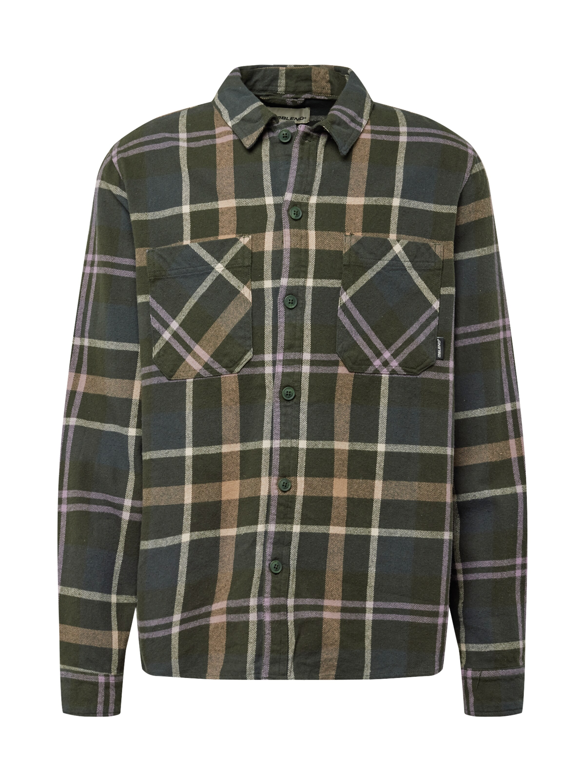 BLEND Button Up Shirt 'Shacket' in Green: front