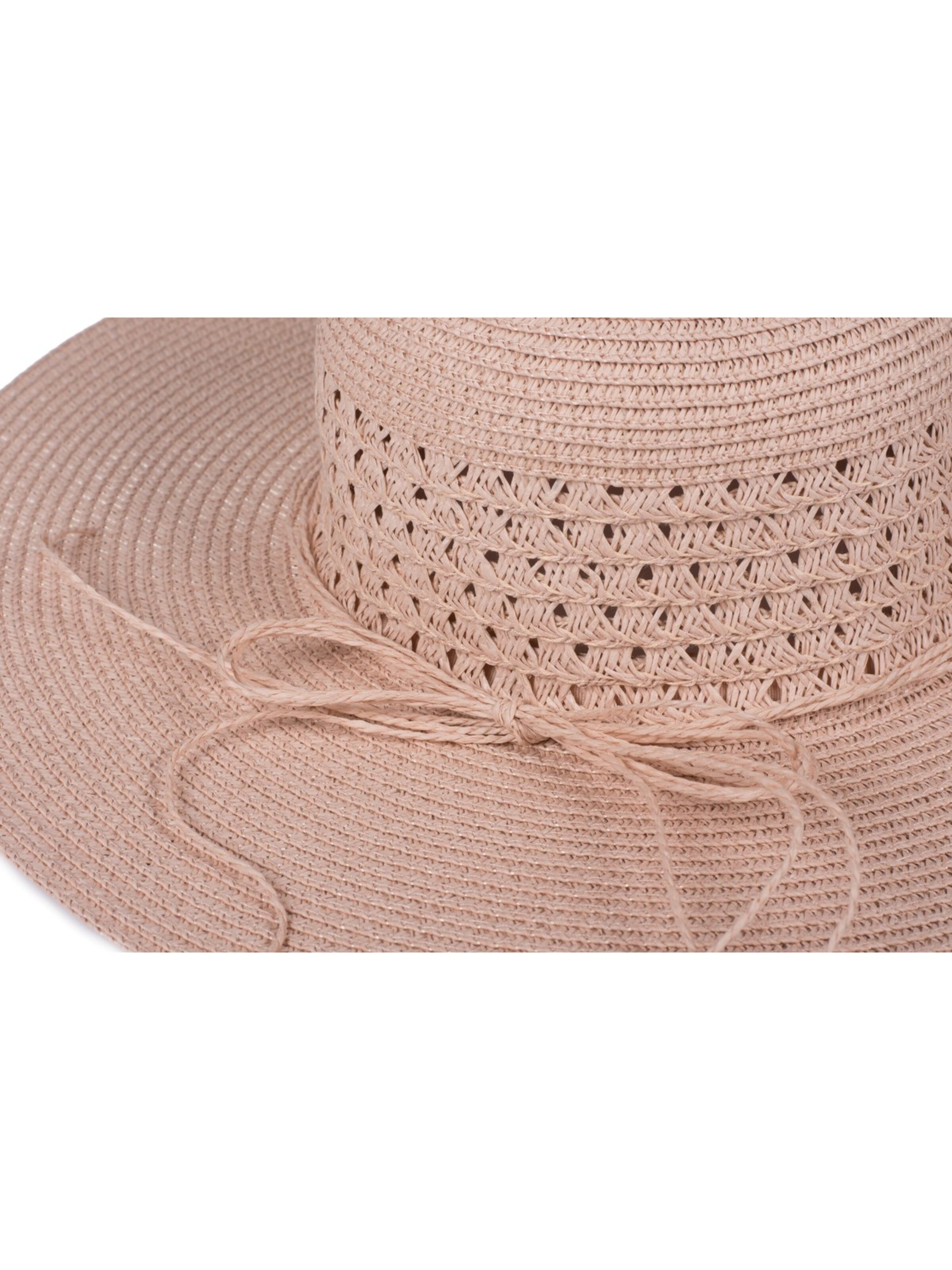 styleBREAKER Hat 'Großer Sonnenhut mit Hutband und Schleife Strohhut' in Pink