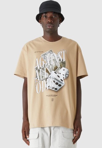 Lost Youth T-Shirt 'Against All V.2' in Beige: Vorderseite