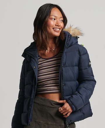 Superdry Winterjas in Blauw: voorkant