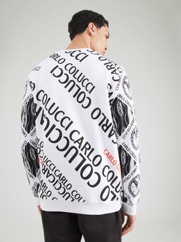 Sweat-shirt Carlo Colucci en blanc : derrière