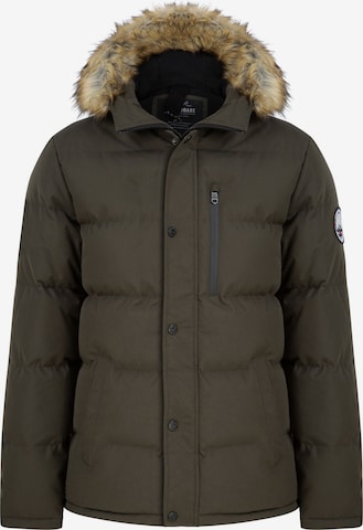 Threadbare Winter Jacket 'Arnwood' in Green: front