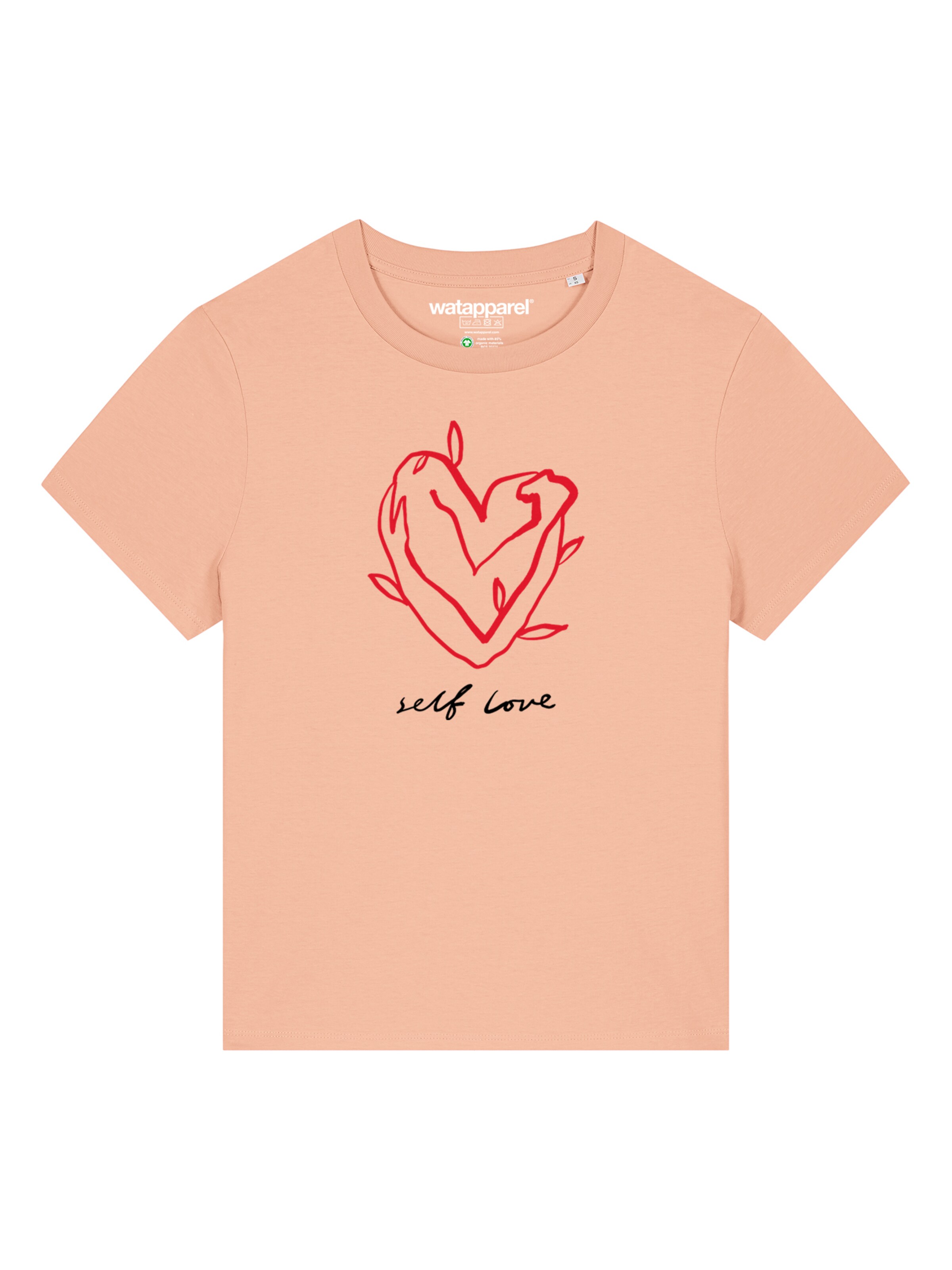 Watapparel Shirt 'Self Love' in Oranje: voorkant