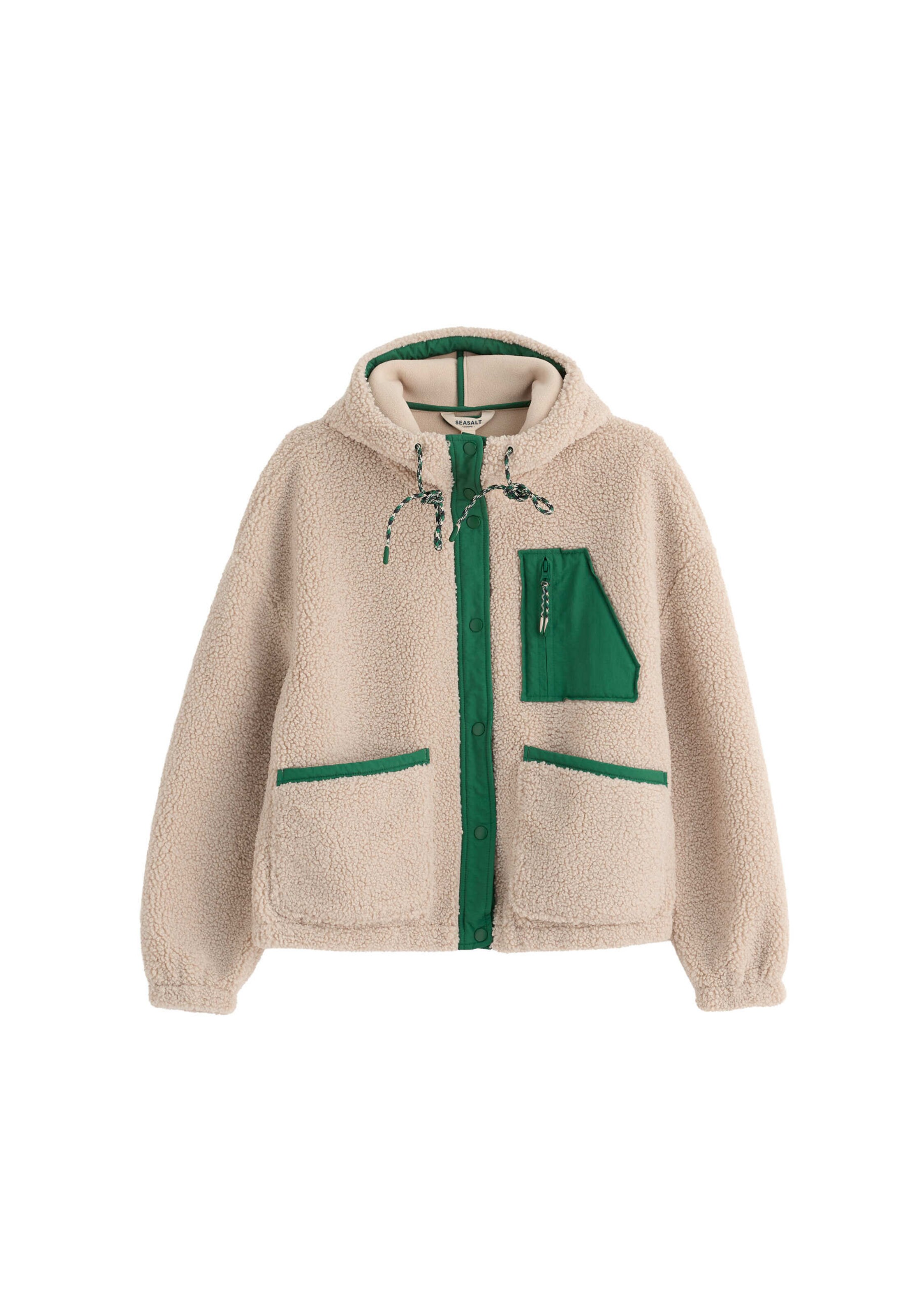 Seasalt Cornwall Fleecejacke 'Wooded Trail' in Beige: Vorderseite