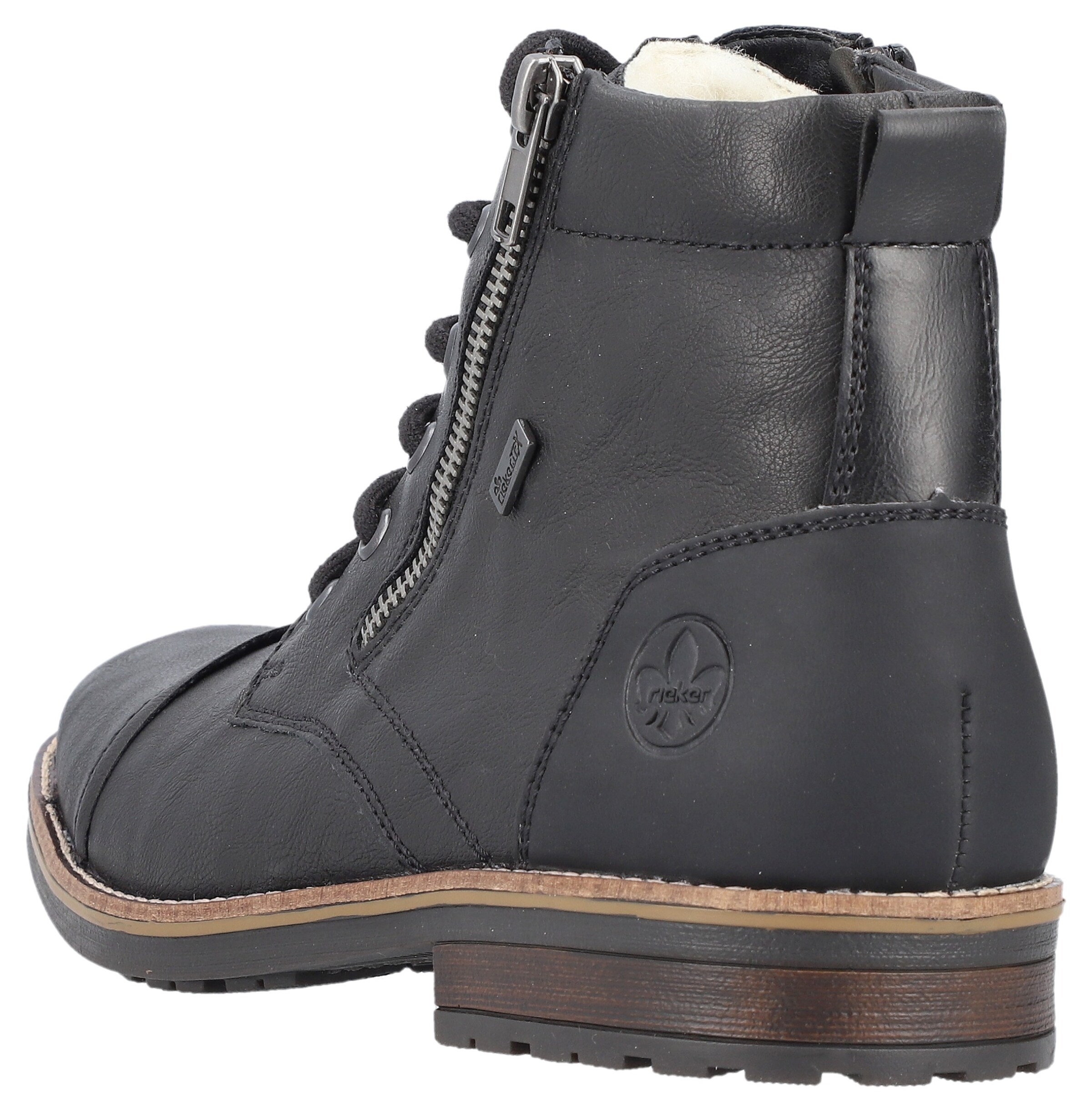 Rieker Lace-Up Boots in Black
