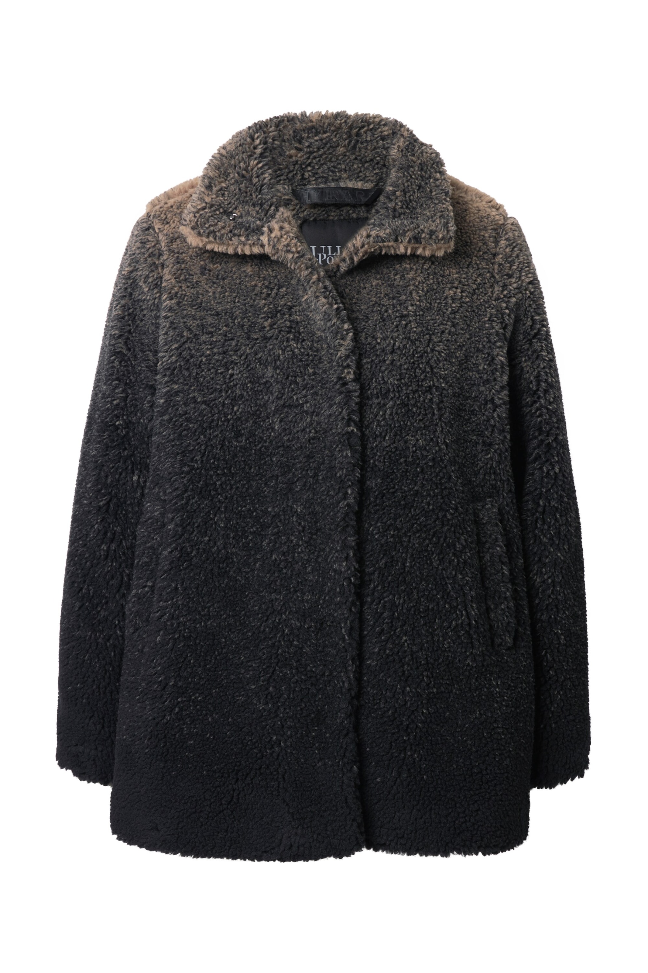 Ulla Popken Wintermantel in Zwart: voorkant