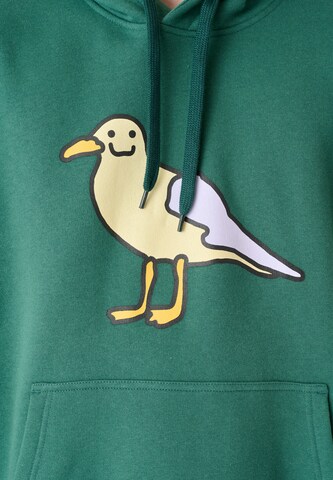 Cleptomanicx Sweatshirt 'Smile Gull' in Green