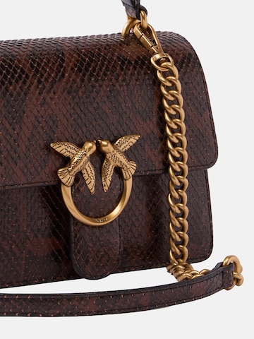 PINKO Handväska 'PINKO LOVE ONE TOP HANDLE MINI ROCK LIGHT PYTON PRINT BORSA' i brun