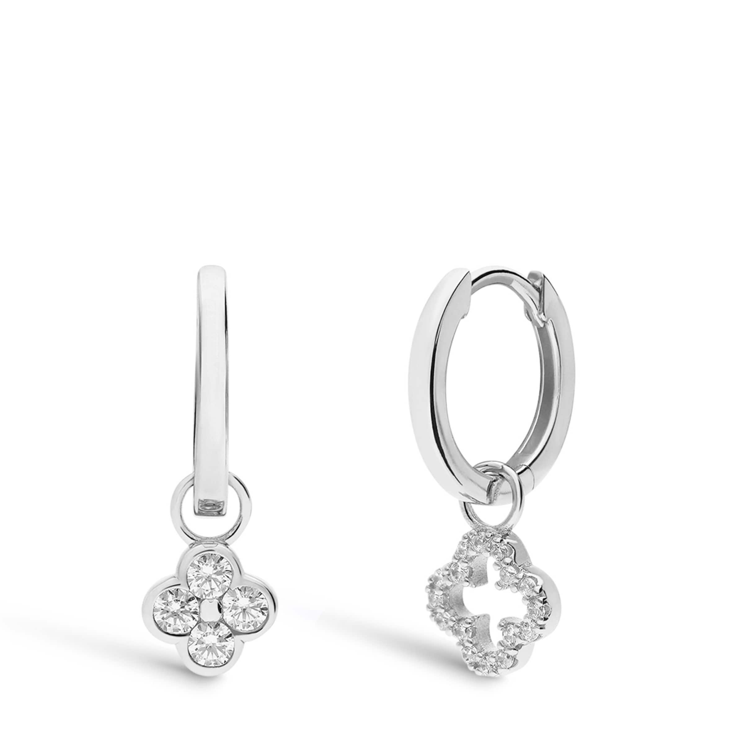 Lucardi Earrings 'Klassisch' in Silver: front
