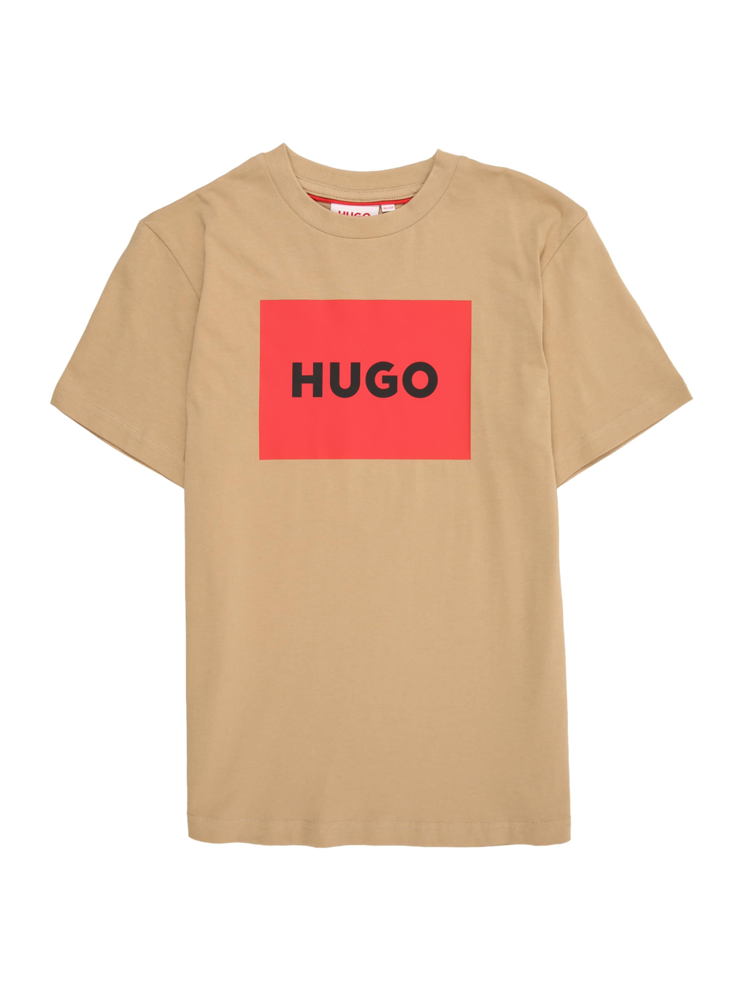 HUGO Тениска в бежово: отпред