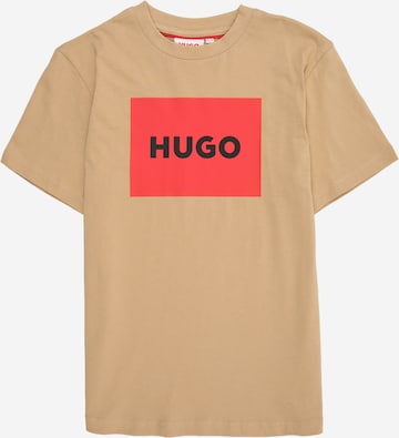 HUGO Тениска в бежово: отпред