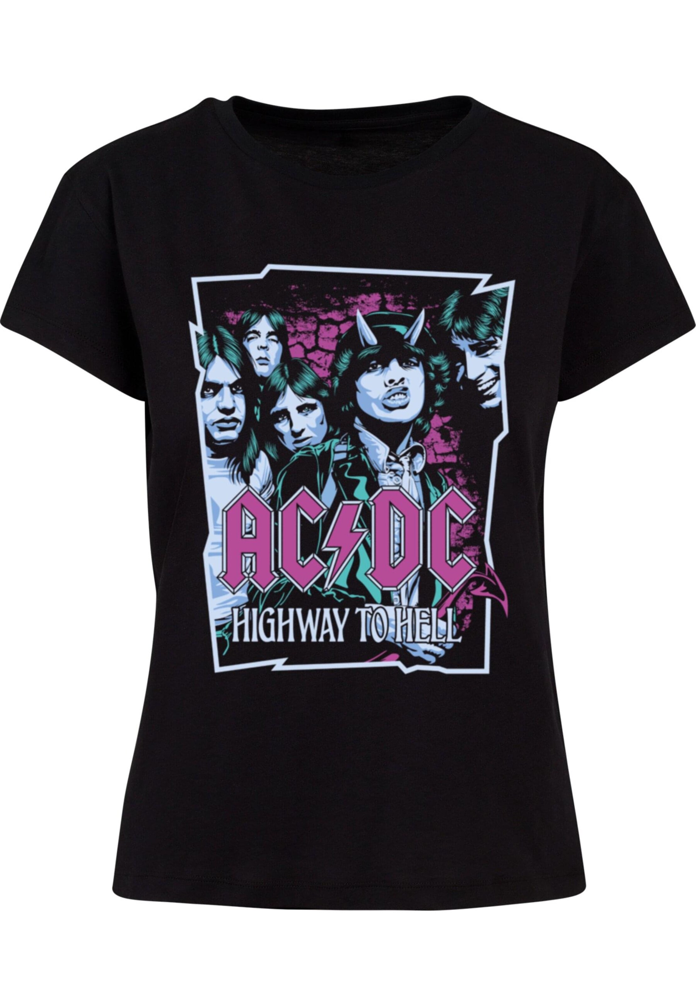 Merchcode T-Shirt 'ACDC - Higway to Hell' in Schwarz: Vorderseite