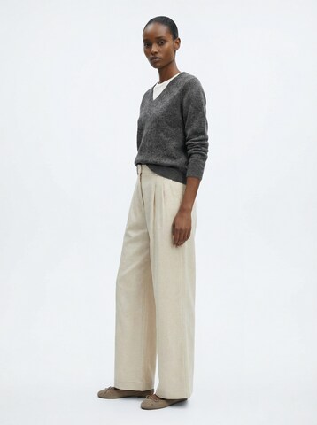 The Base Theory Loosefit Παντελόνι με τσάκιση 'PLEATED LINEN PANTS' σε μπεζ