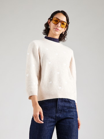 VILA - Jersey 'VIHEART' en beige: frente