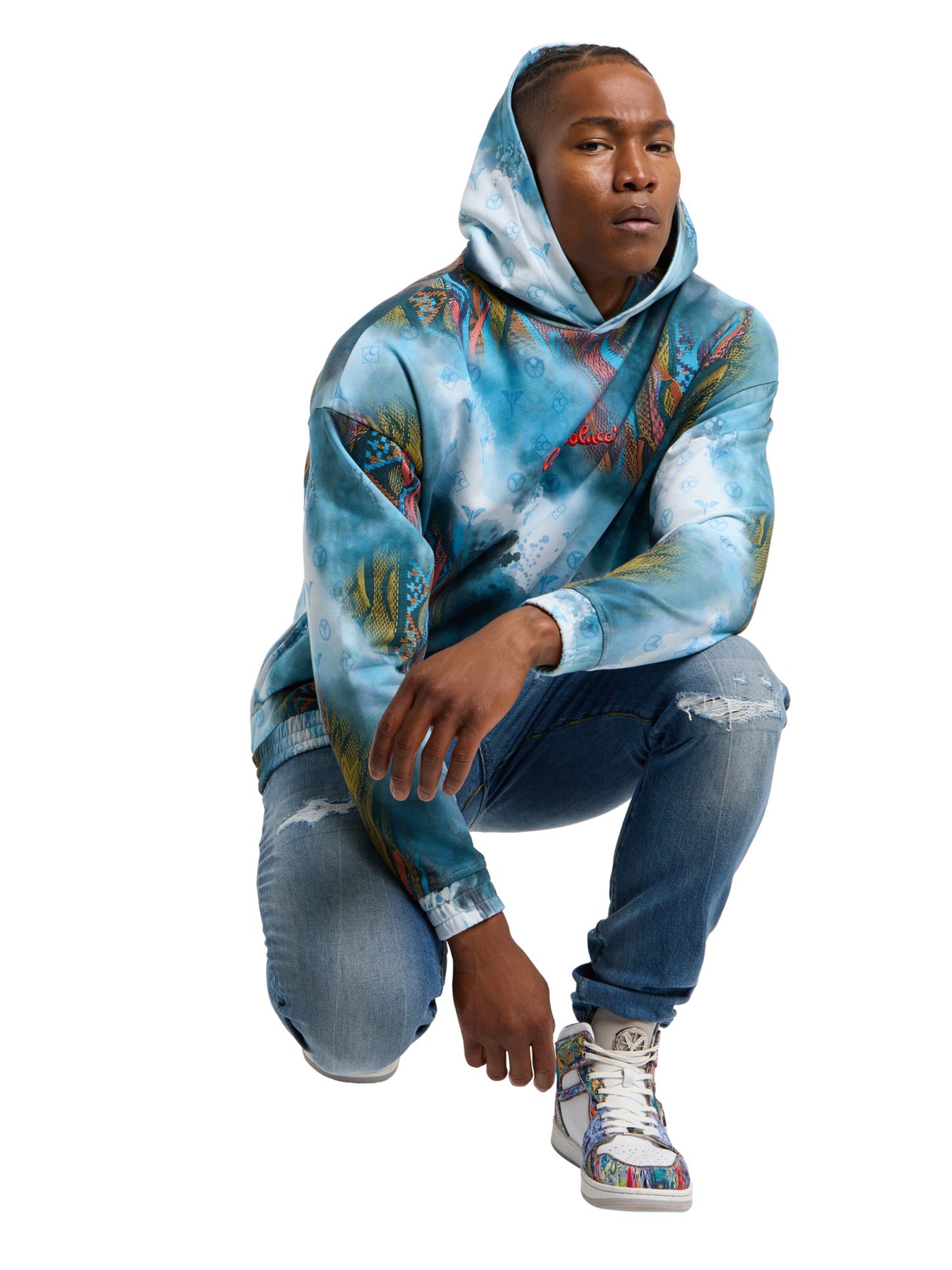 Carlo Colucci Sweatshirt ' Diretto ' in Blauw