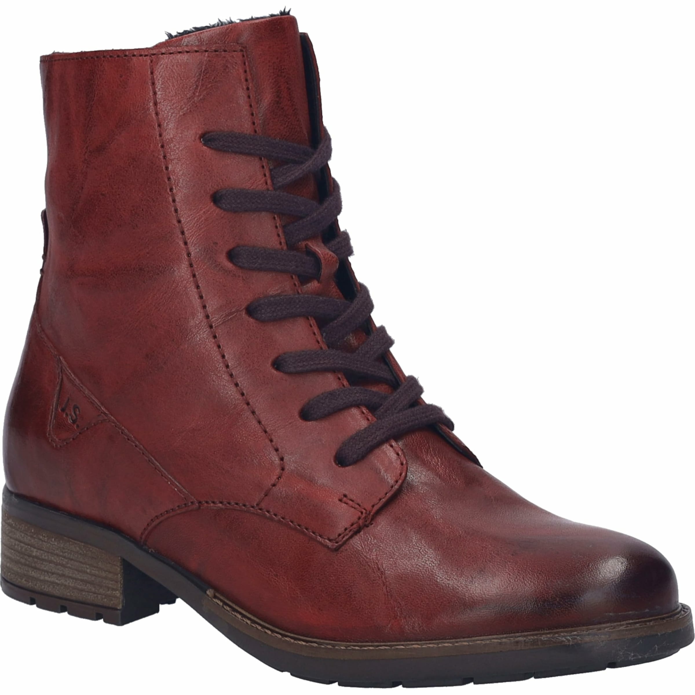 JOSEF SEIBEL Lace-Up Boots in Red: front