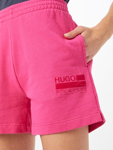 HUGO Red Loosefit Shorts in Pink