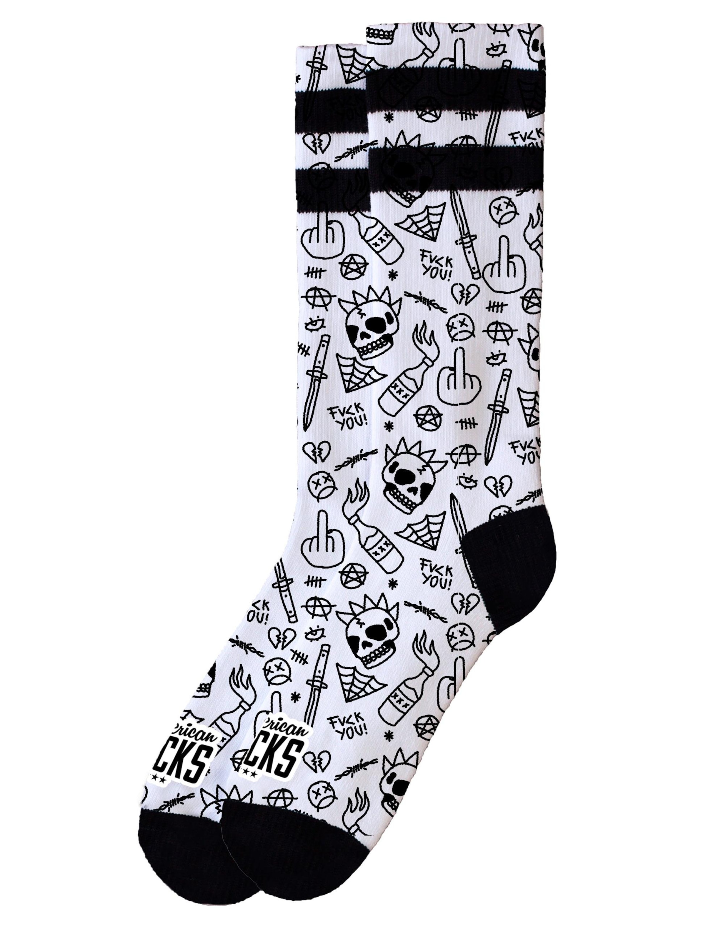 American Socks - Calcetines 'No Direction' en blanco: frente
