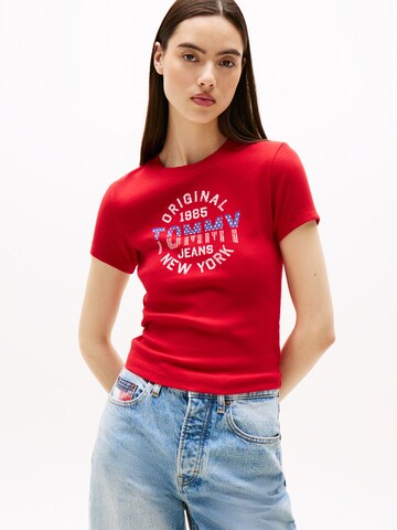 Tommy Jeans Μπλουζάκι 'New York' σε κόκκινο: μπροστά