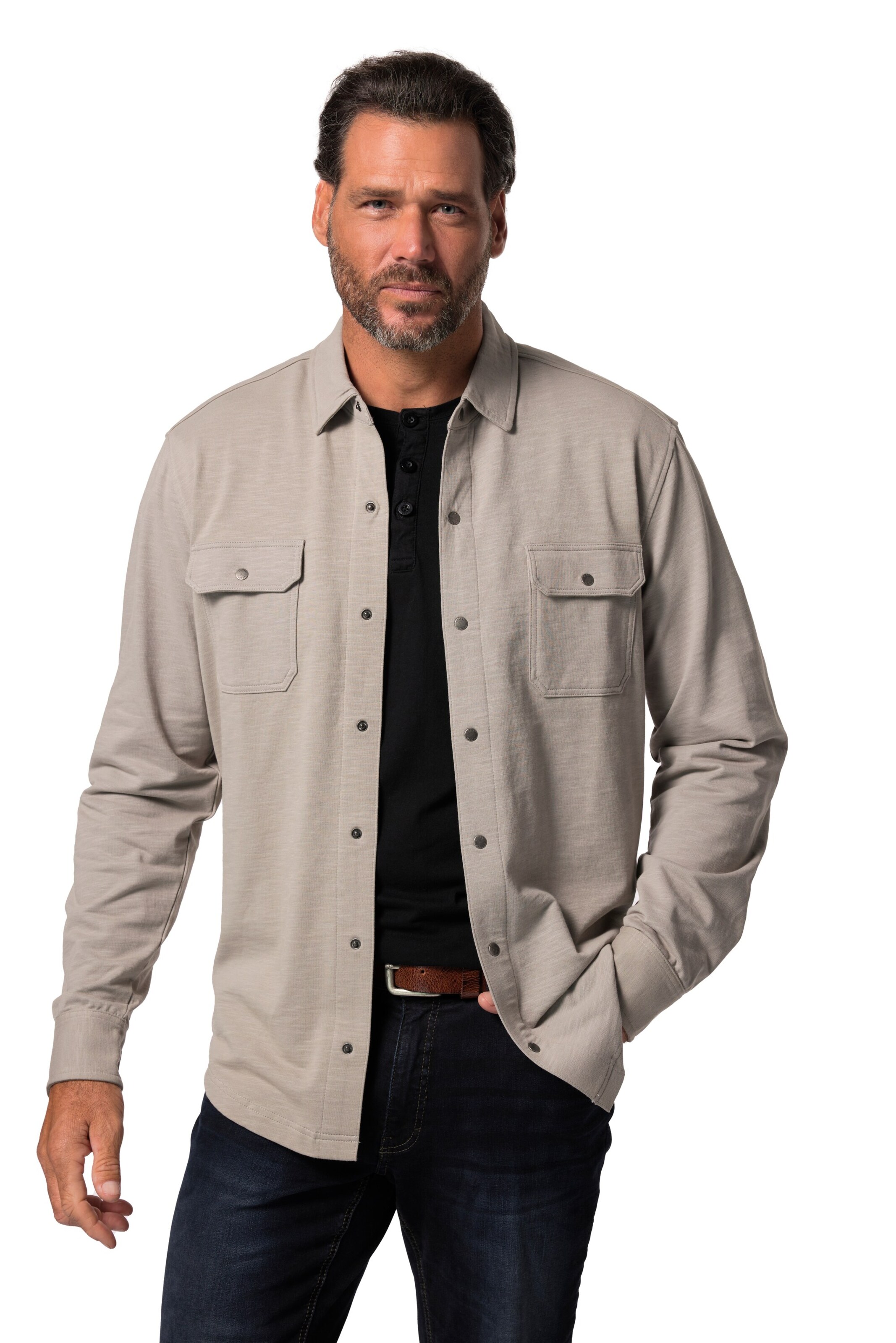 Coupe regular Chemise JP1880 en beige : devant