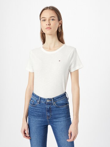 TOMMY HILFIGER Shirt '1985 Slim Slub' in White: front