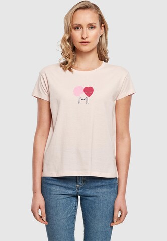 Merchcode Shirt 'Hug & Love - Emotional Balance' in Pink: front