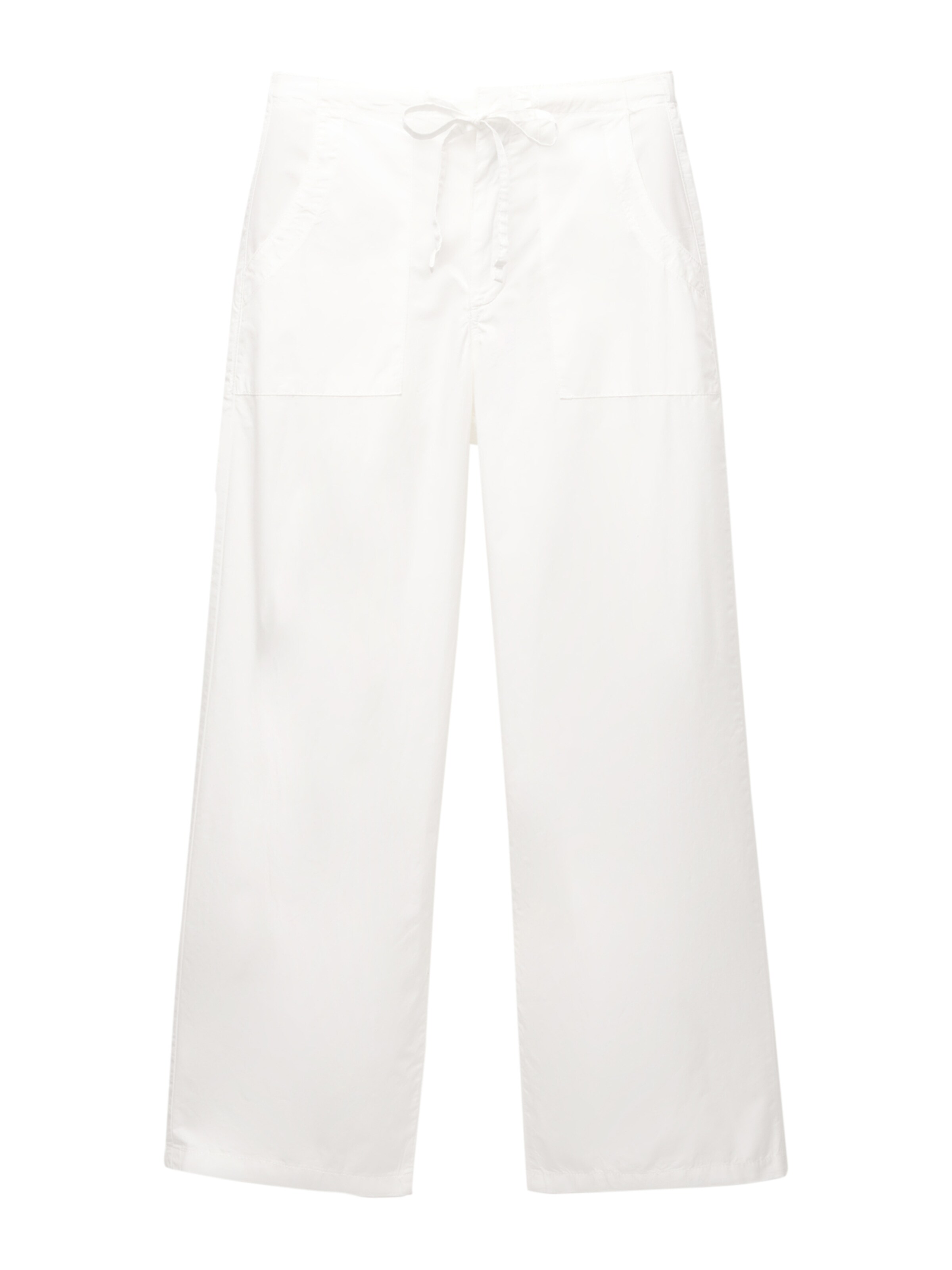 Pull&Bear Baggy Hose in Weiß: Vorderseite