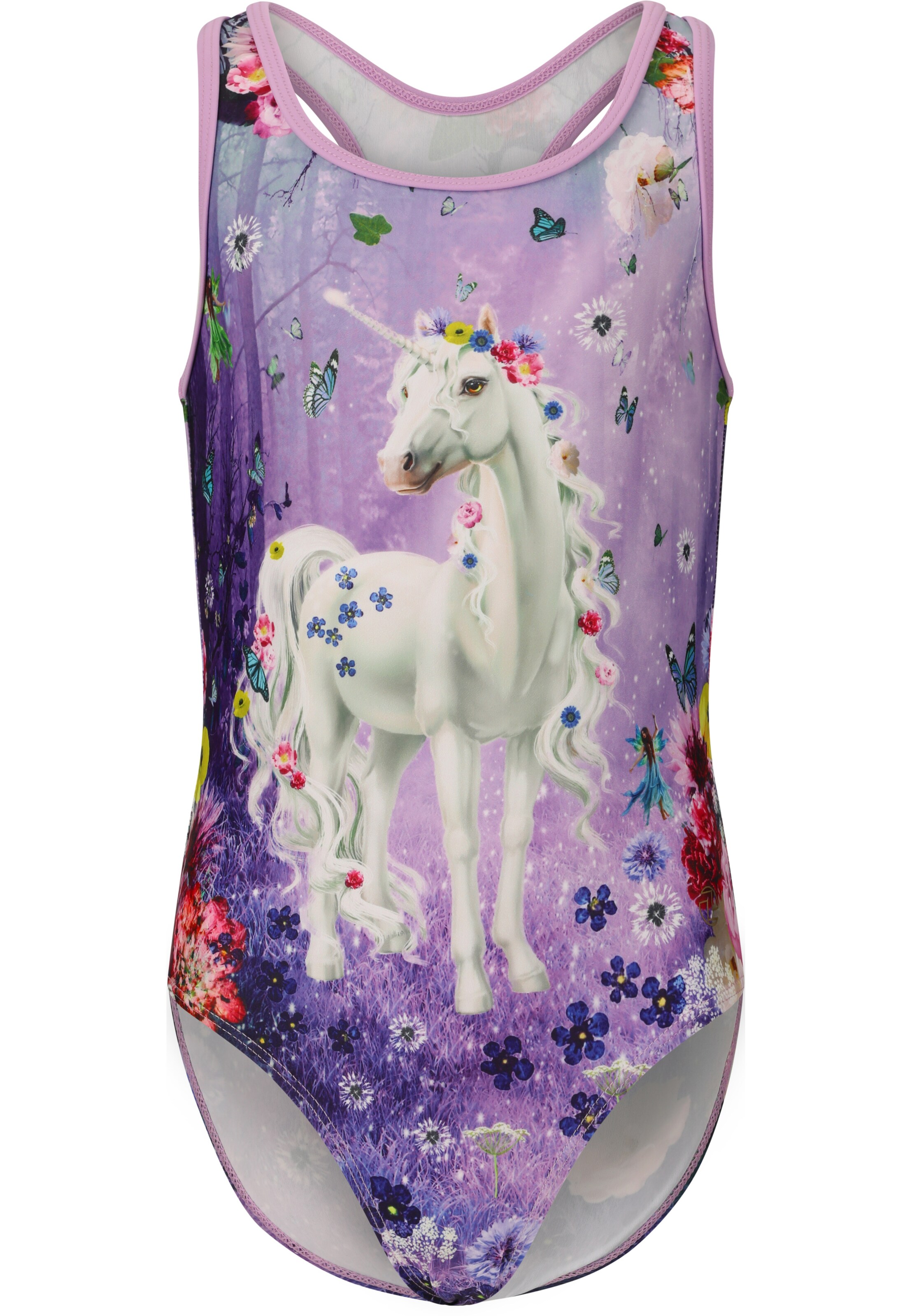 ZigZag Badeanzug 'Paradise' in Lila: Vorderseite