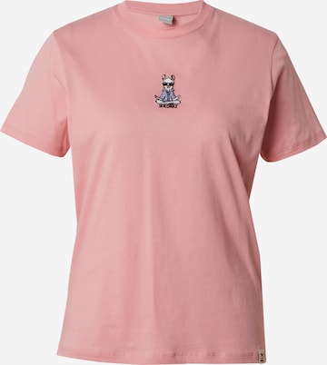 Iriedaily T-Shirt 'Lama Lama' in Pink: predná strana