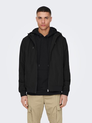 Only & Sons Between-season jacket 'Gavin' in Black: front