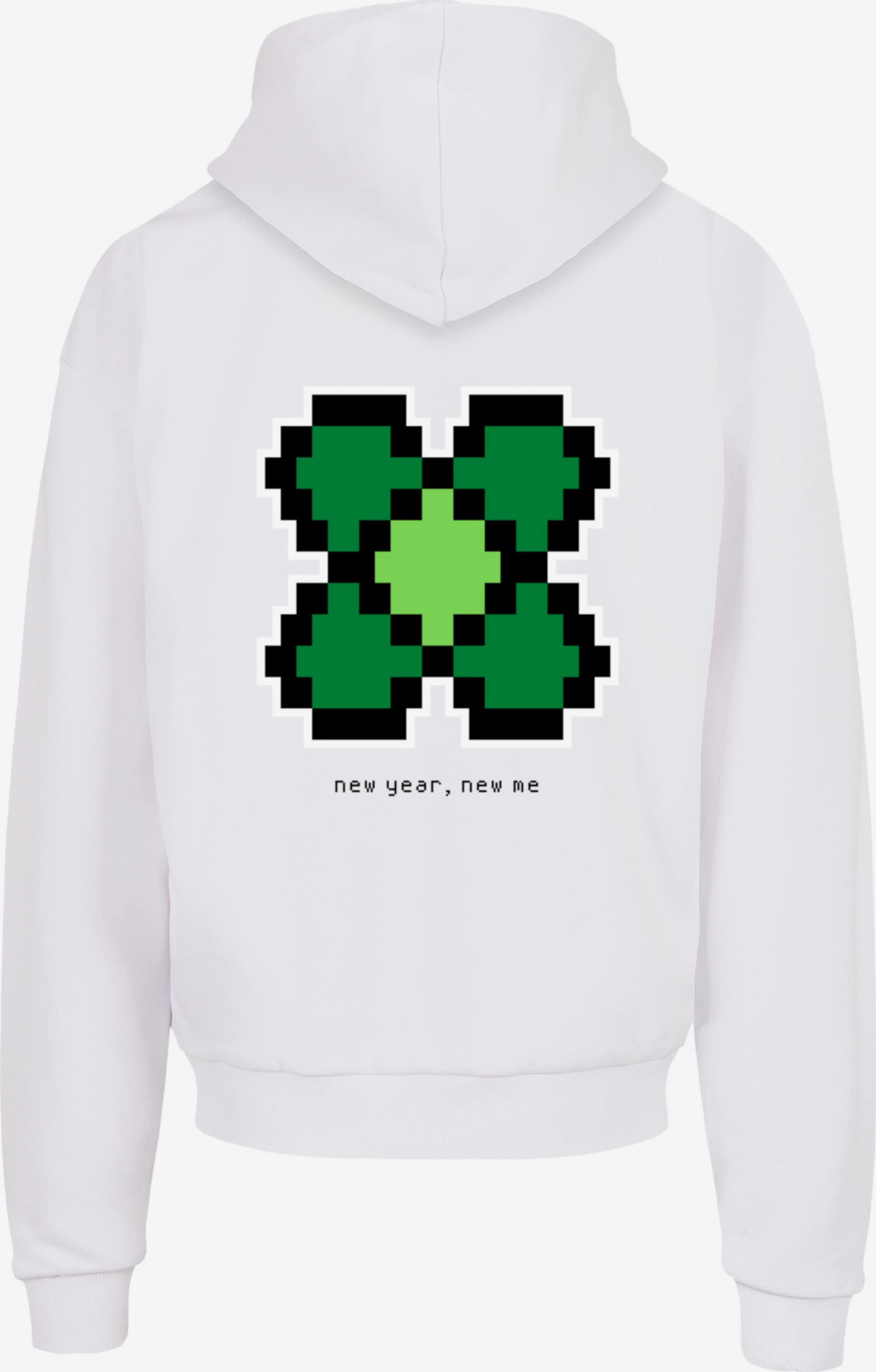 F4NT4STIC Sweatshirt 'Silvester Happy New Year Pixel Kleeblatt' in White |  ABOUT YOU