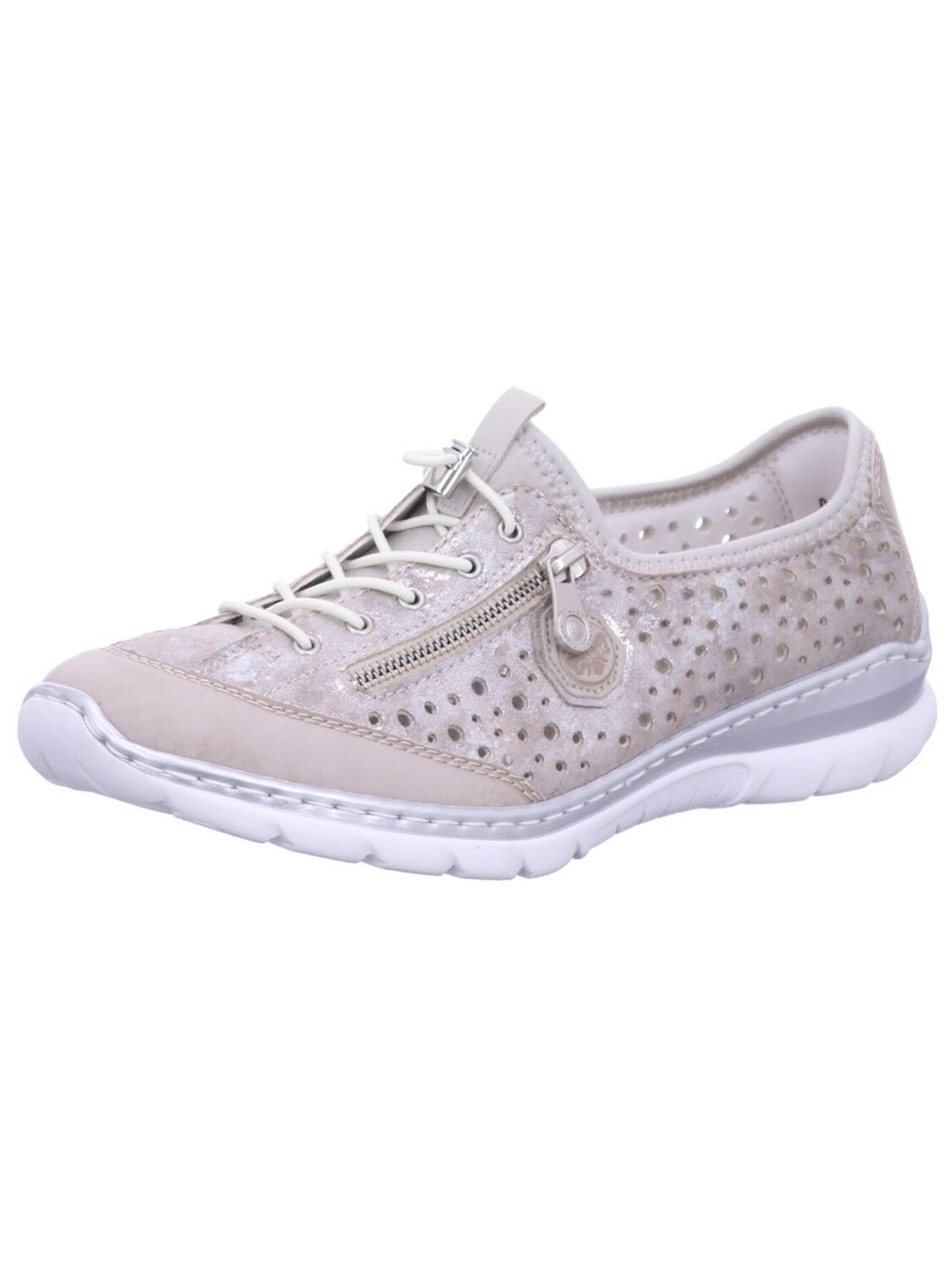 Baskets basses 'Slipper Damen L32P6 90 Leder-Mix in grau' Rieker en gris : devant