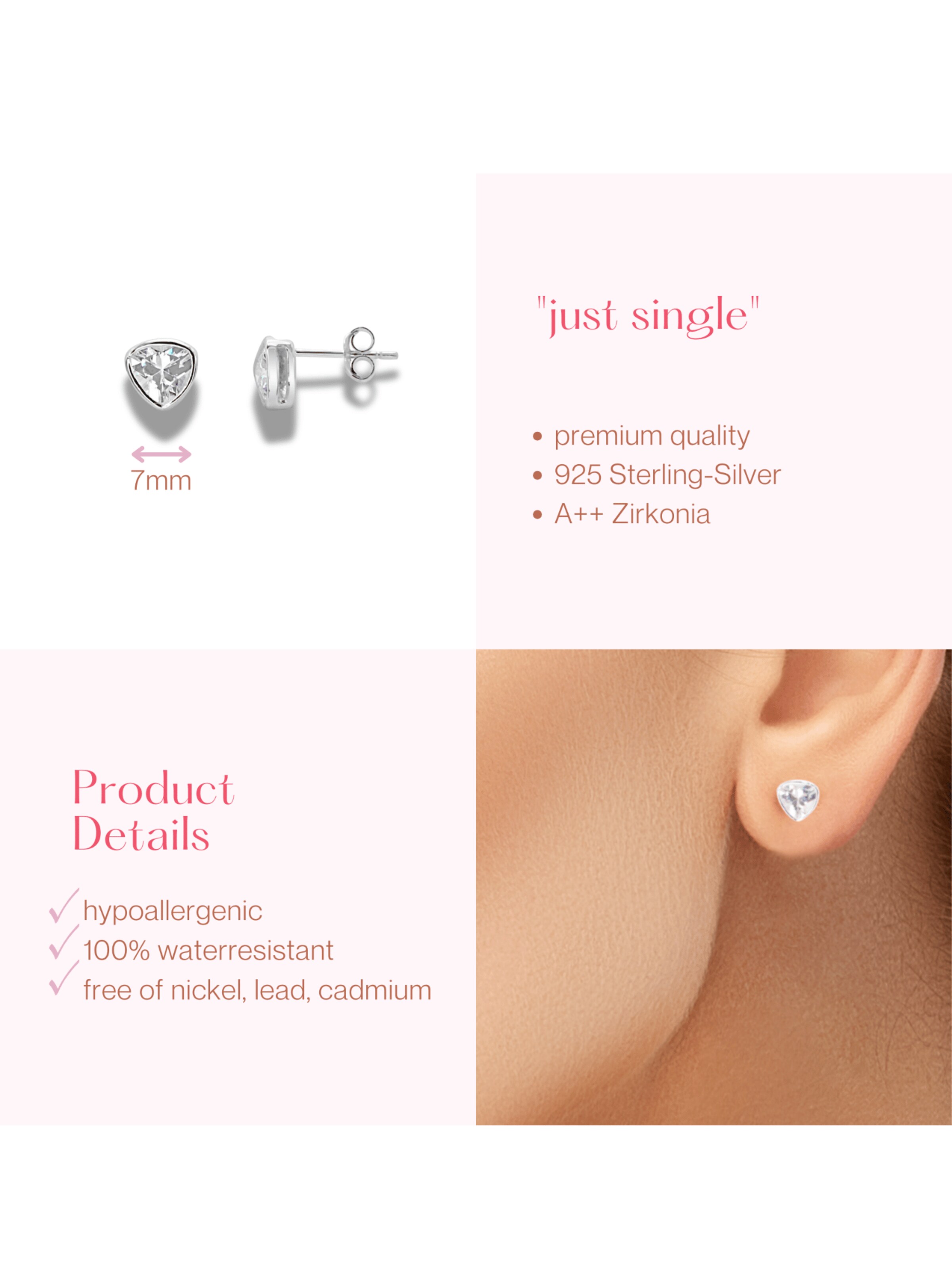 ARS-ARGENTI Earrings 'JUST SINGLE' in Silver