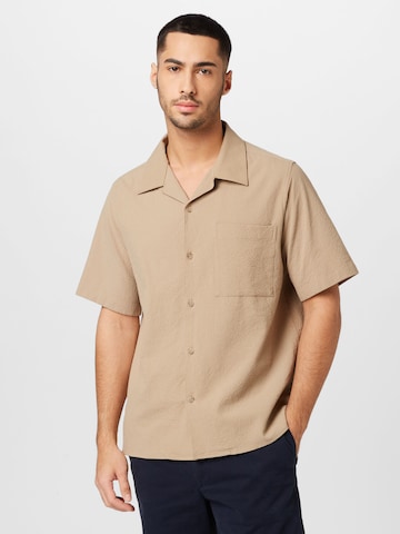 NN07 Regular fit Button Up Shirt 'Julio' in Grey: front