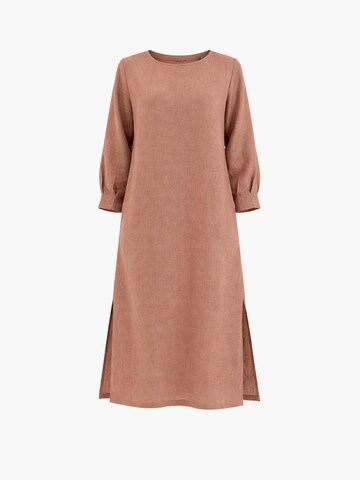 AmourLinen Dress 'Amalia' in Brown: front