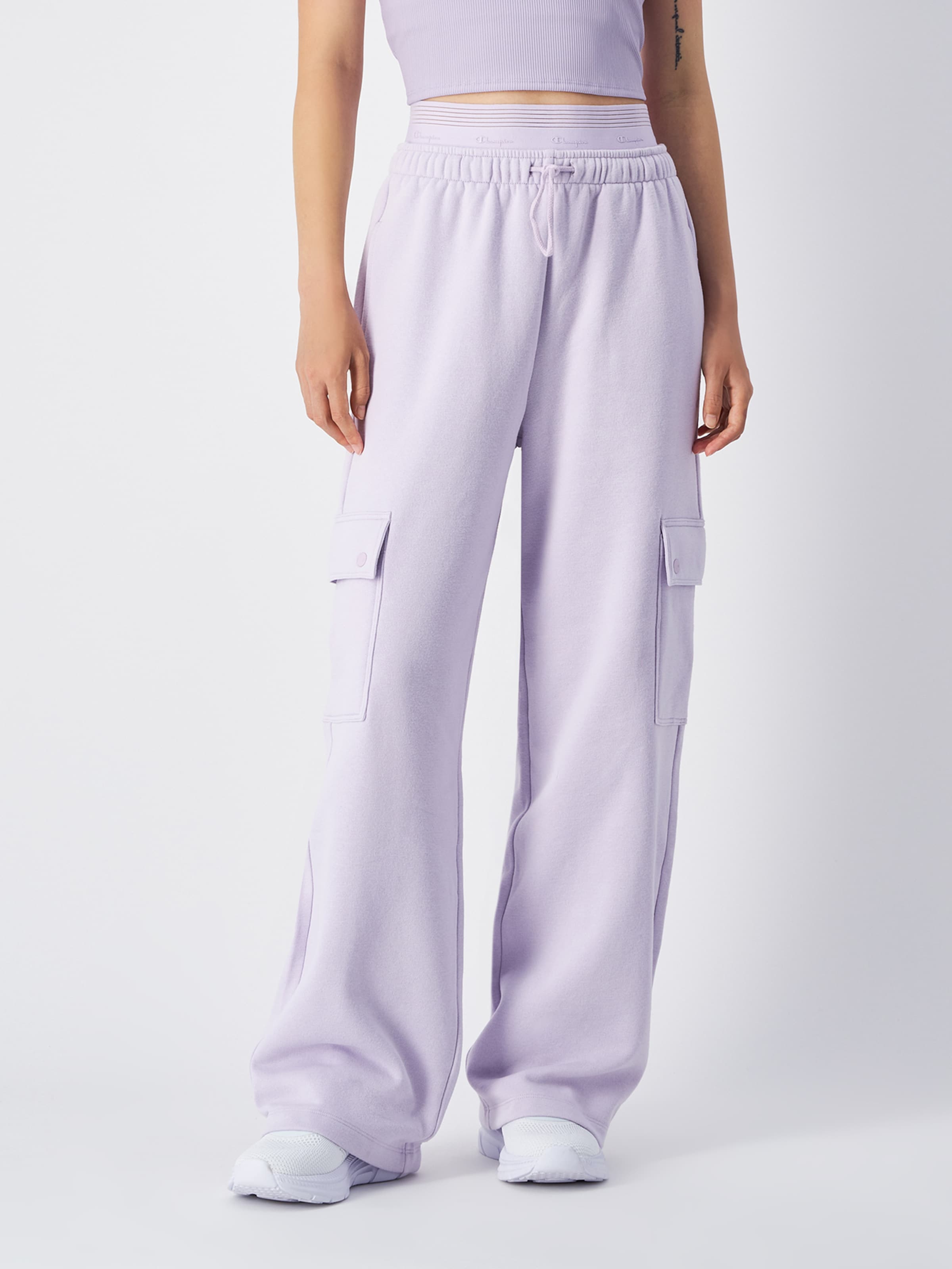 Champion Authentic Athletic Apparel Wide leg Cargo trousers in Pastel Purple ABOUT YOU