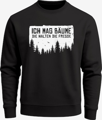 Neverless Sweatshirt 'Ich mag Bäume' in Black: front